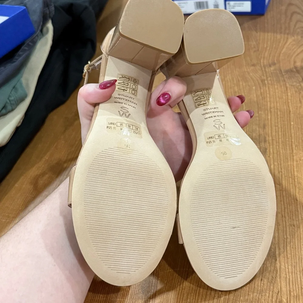Stuart Weitzman Nudist 75 Block Sandal